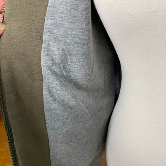 Hurley Size S Full Zip Military Style Jacket Army Olive Green Knit Soft Outdoor - Picture 12 of 14